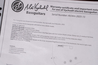 【new】AV BASSES / AVJ4m FL Vintage White 3.870kg #AVJ4-m-2025-15【GIB Yokohama】