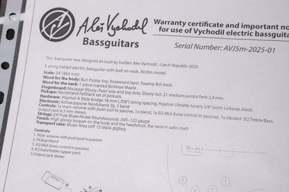 【new】AV BASSES / AVJ5m Burl Poplar 4.025kg #AVJ5m-2025-01【GIB Yokohama】