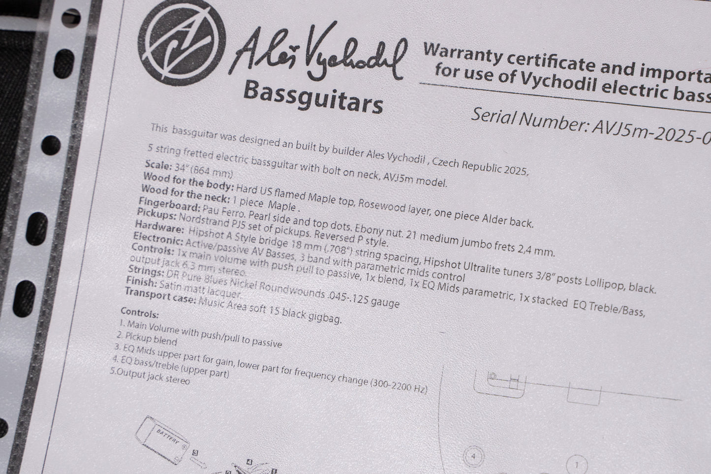 【new】AV BASSES / AVPJM5 Flamed Maple 4.505kg #AVJ5m-2025-02【GIB Yokohama】