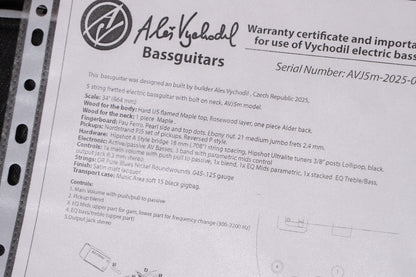 【new】AV BASSES / AVPJM5 Flamed Maple 4.505kg #AVJ5m-2025-02【GIB Yokohama】