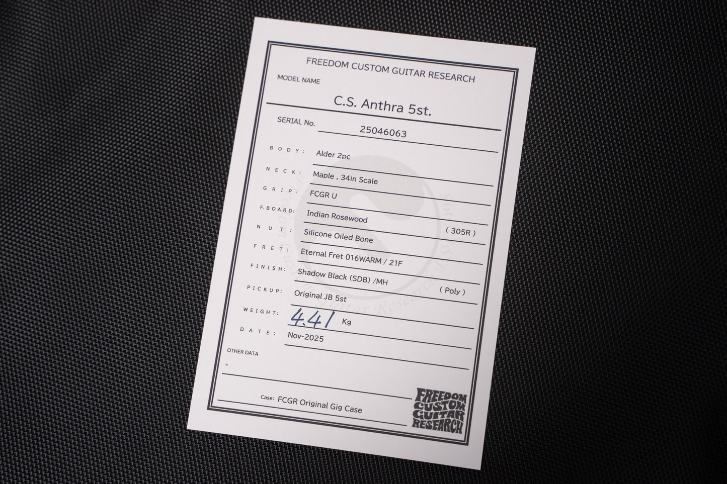 【new】Freedom Custom Guitar Research / C.S. Anthra 5st SDB MH 4.400kg #25046063【GIB Hyogo】