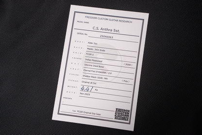 【new】Freedom Custom Guitar Research / C.S. Anthra 5st SDB MH 4.400kg #25046063【GIB Hyogo】