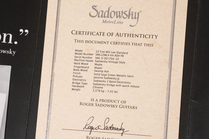 【used】Sadowsky / ML22 WL4 ASH SGM STN 2022 3.470kg #D001704-22【Consignment】【GIB Yokohama】