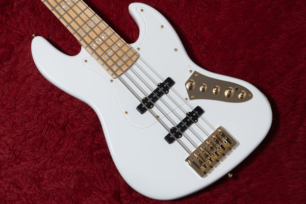 【new】Swing Guitars / Jazz Deluxe 5 White w Gold HW and Pearl Block Inlay 4.990kg #25080012【GIB Yokohama】