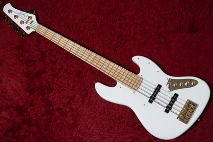 【new】Swing Guitars / Jazz Deluxe 5 White w Gold HW and Pearl Block Inlay 4.990kg #25080012【GIB Yokohama】