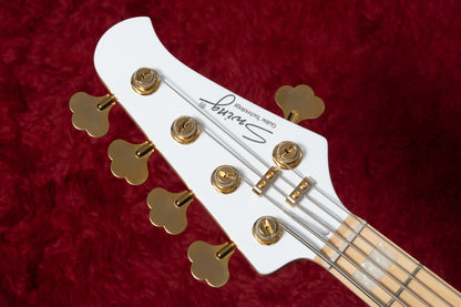 【new】Swing Guitars / Jazz Deluxe 5 White w Gold HW and Pearl Block Inlay 4.990kg #25080012【GIB Yokohama】
