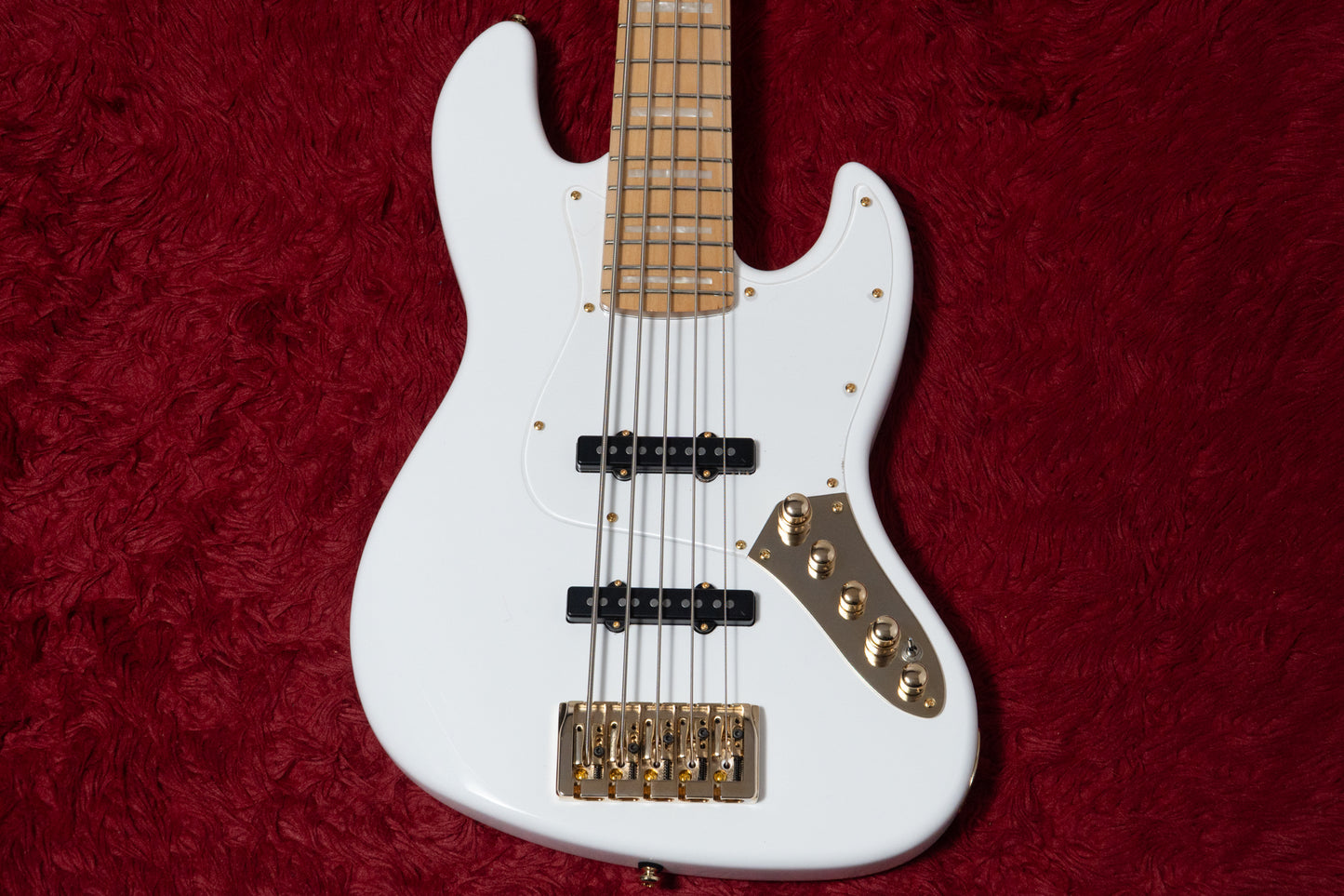 【new】Swing Guitars / Jazz Deluxe 5 White w Gold HW and Pearl Block Inlay 4.990kg #25080012【GIB Yokohama】
