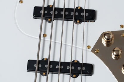 【new】Swing Guitars / Jazz Deluxe 5 White w Gold HW and Pearl Block Inlay 4.990kg #25080012【GIB Yokohama】