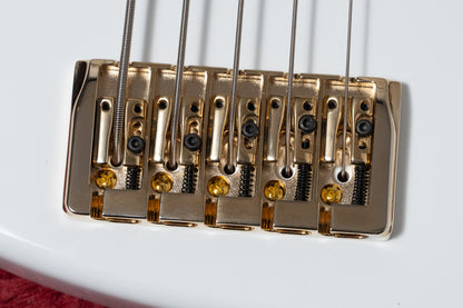 【new】Swing Guitars / Jazz Deluxe 5 White w Gold HW and Pearl Block Inlay 4.990kg #25080012【GIB Yokohama】