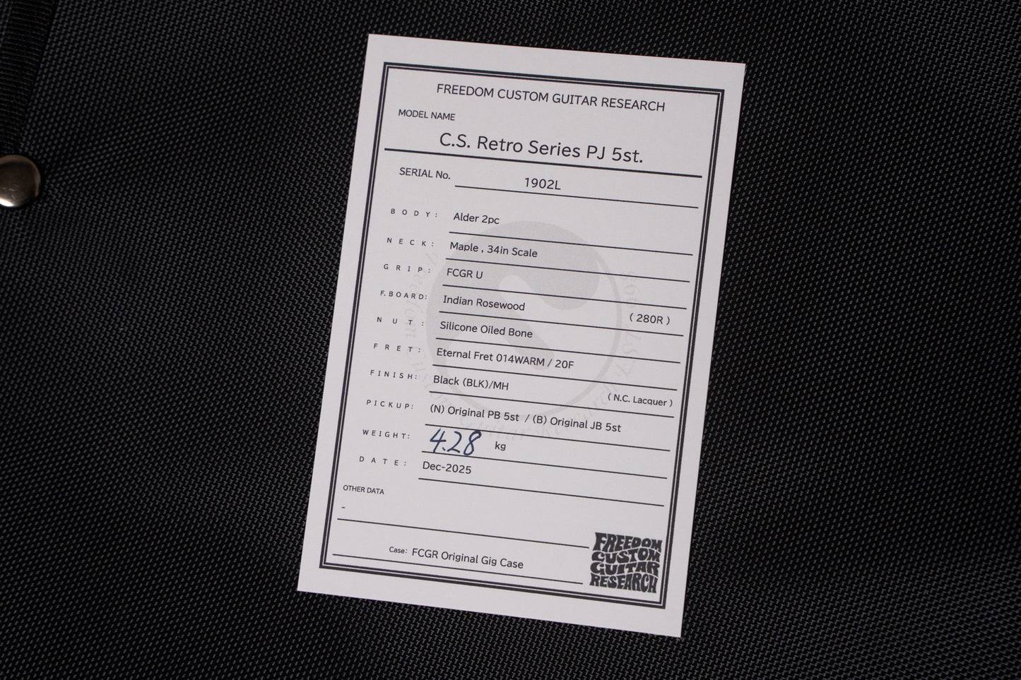 【new】Freedom Custom Guitar Research / C.S.R.S PJ 5st BLK 4.285kg #1902L【GIB Yokohama】