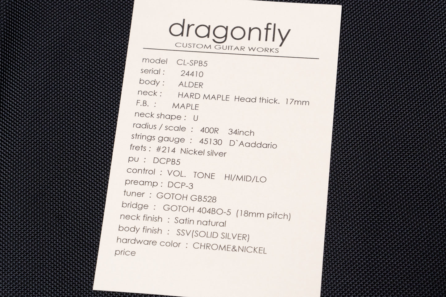 【new】dragonfly / CL-SPB5 ALD/MAP SSV/BP4 4.095kg #24410【GIB Yokohama】