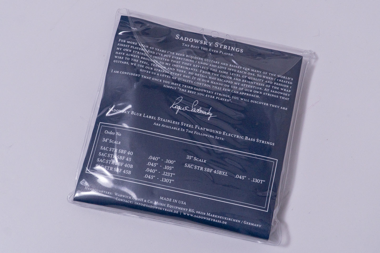 【new】Sadowsky / SBF40 Blue Flat Wound for 4st【GIB Yokohama】