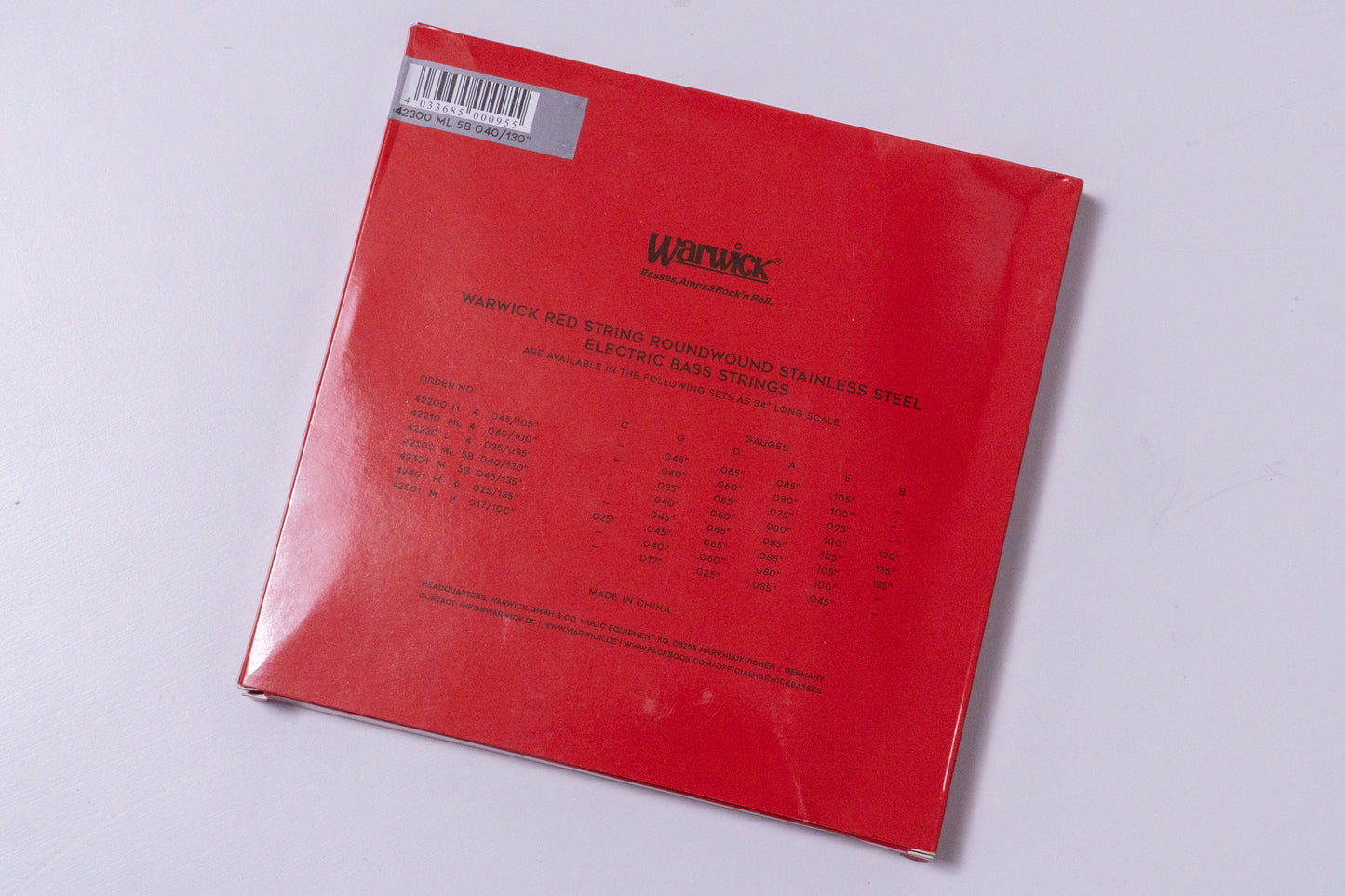 【new】Warwick / Red Label Bass String Set for 5st Stainless 040/130【GIB Yokohama】