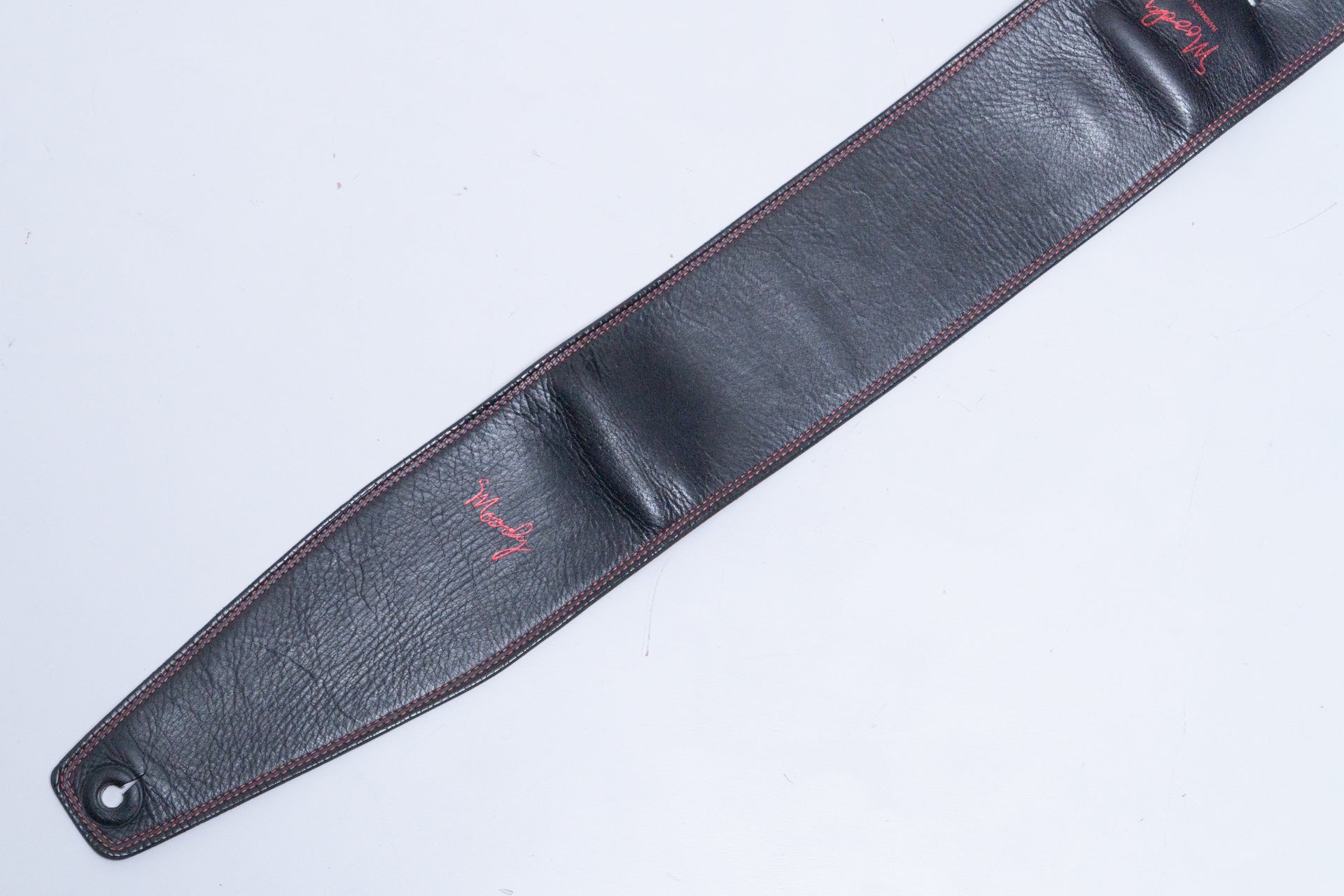 used】Moody Straps / 4.0 inch Black / Red Leather Standard Tail