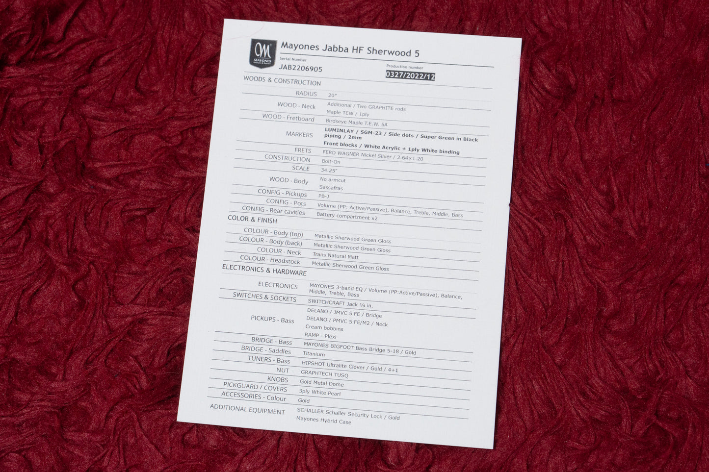 【used】Mayones / JABBA HF SHERWOOD 5 2022 4.310kg #JAB2206905【GIB Yokohama】