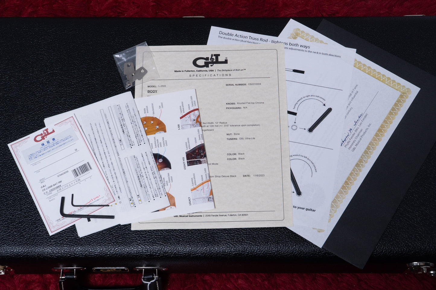 【outlet】G&L / Custom Shop L-2500 Natural  RW 4.370kg #CS2310004【GIB Yokohama】