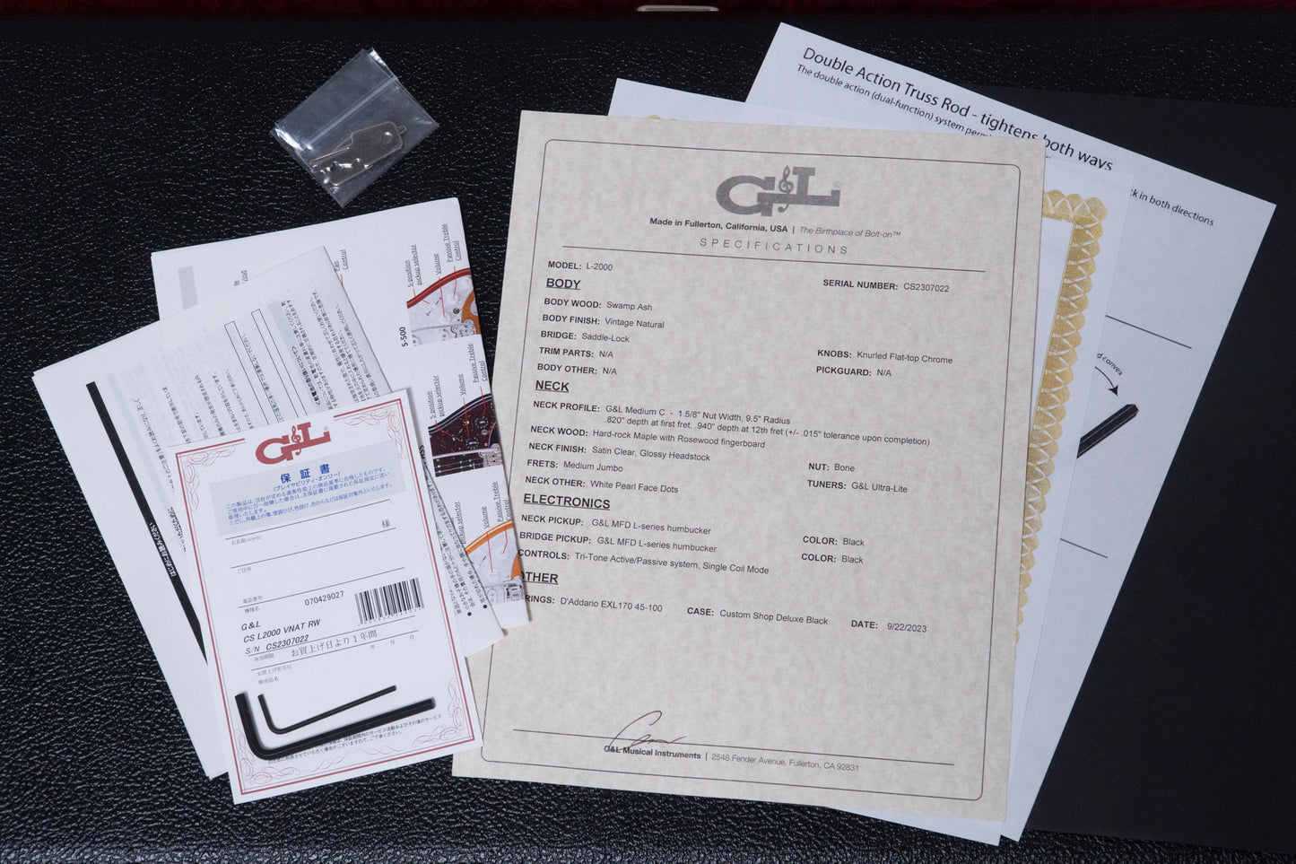 【outlet】G&L / Custom Shop L-2000 Vintage Natural RW 4.155kg #CS2307022【GIB Yokohama】
