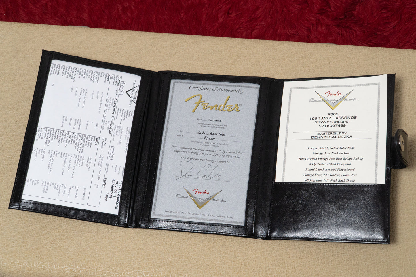 【used】Fender Custom Shop / MBS 1964 Jazz Bass NOS 3TS by Dennis Galuszka 2018 4.245kg #R94201【GIB Yokohama】