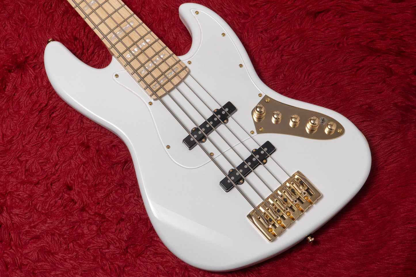 【new】Swing Guitars / Jazz Deluxe 5 White w Gold HW and Pearl Block Inlay 4.675kg #25080009【GIB Yokohama】