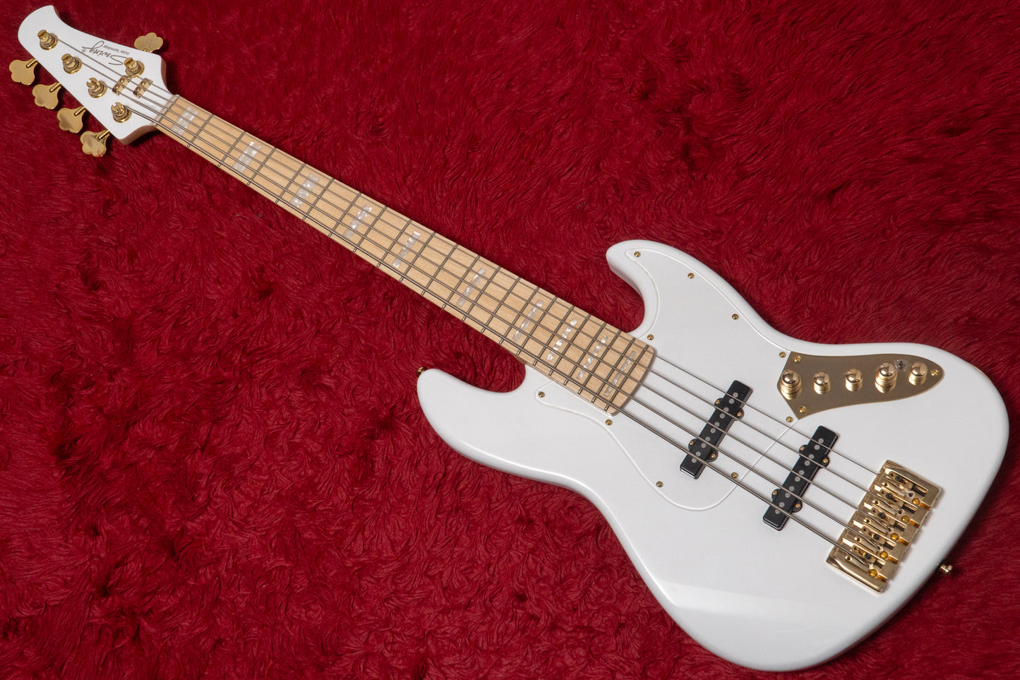 【new】Swing Guitars / Jazz Deluxe 5 White w Gold HW and Pearl Block Inlay 4.675kg #25080009【GIB Yokohama】