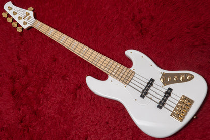 【new】Swing Guitars / Jazz Deluxe 5 White w Gold HW and Pearl Block Inlay 4.675kg #25080009【GIB Yokohama】