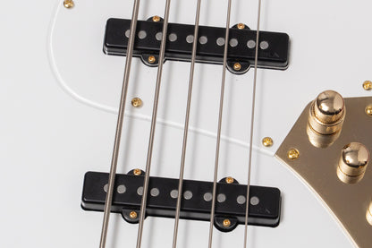 【new】Swing Guitars / Jazz Deluxe 5 White w Gold HW and Pearl Block Inlay 4.675kg #25080009【GIB Yokohama】