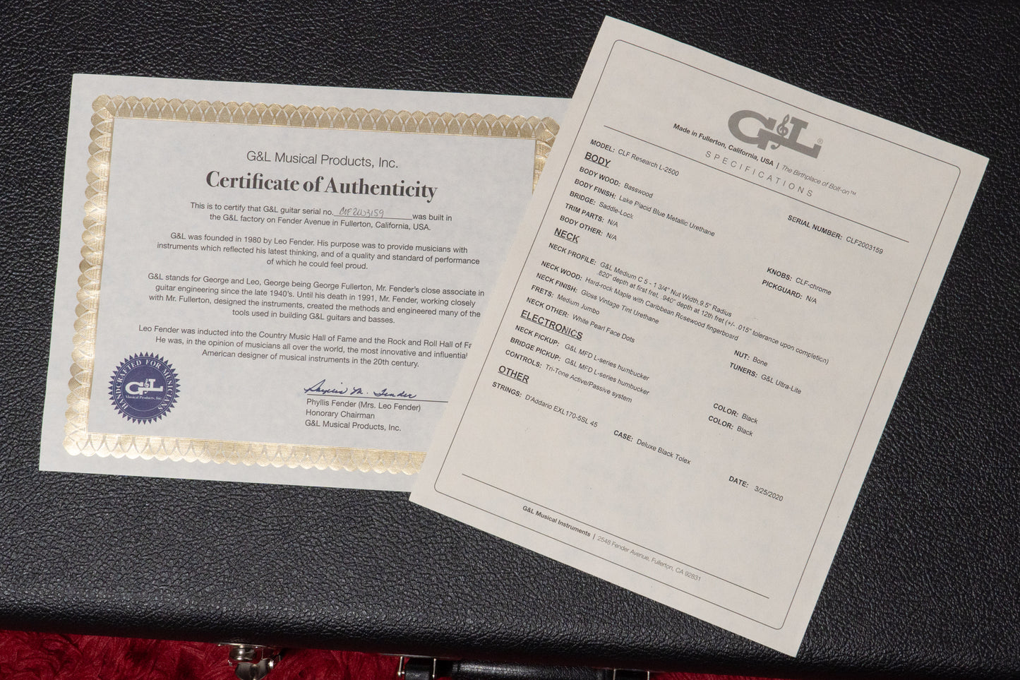 【used】G&L / CLF RESEARCH L-2500 LPB Metallic Urethane 2020 4.420kg #CLF2003159【GIB Yokohama】