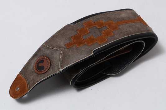 【used】ERGOSTRAPS / Padded Kalfun Cracked Brown / Brown suede details 4"" KF401-cbr-brs regular【GIB Yokohama】