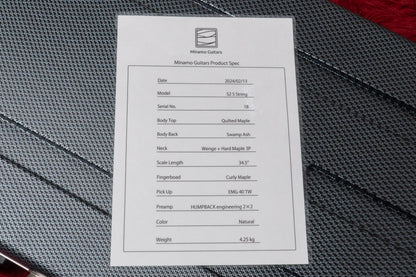 【used】Minamo Guitars / S2 5 Sstrings Quilted Maple Natural 2024 4.235kg #18【GIB Yokohama】