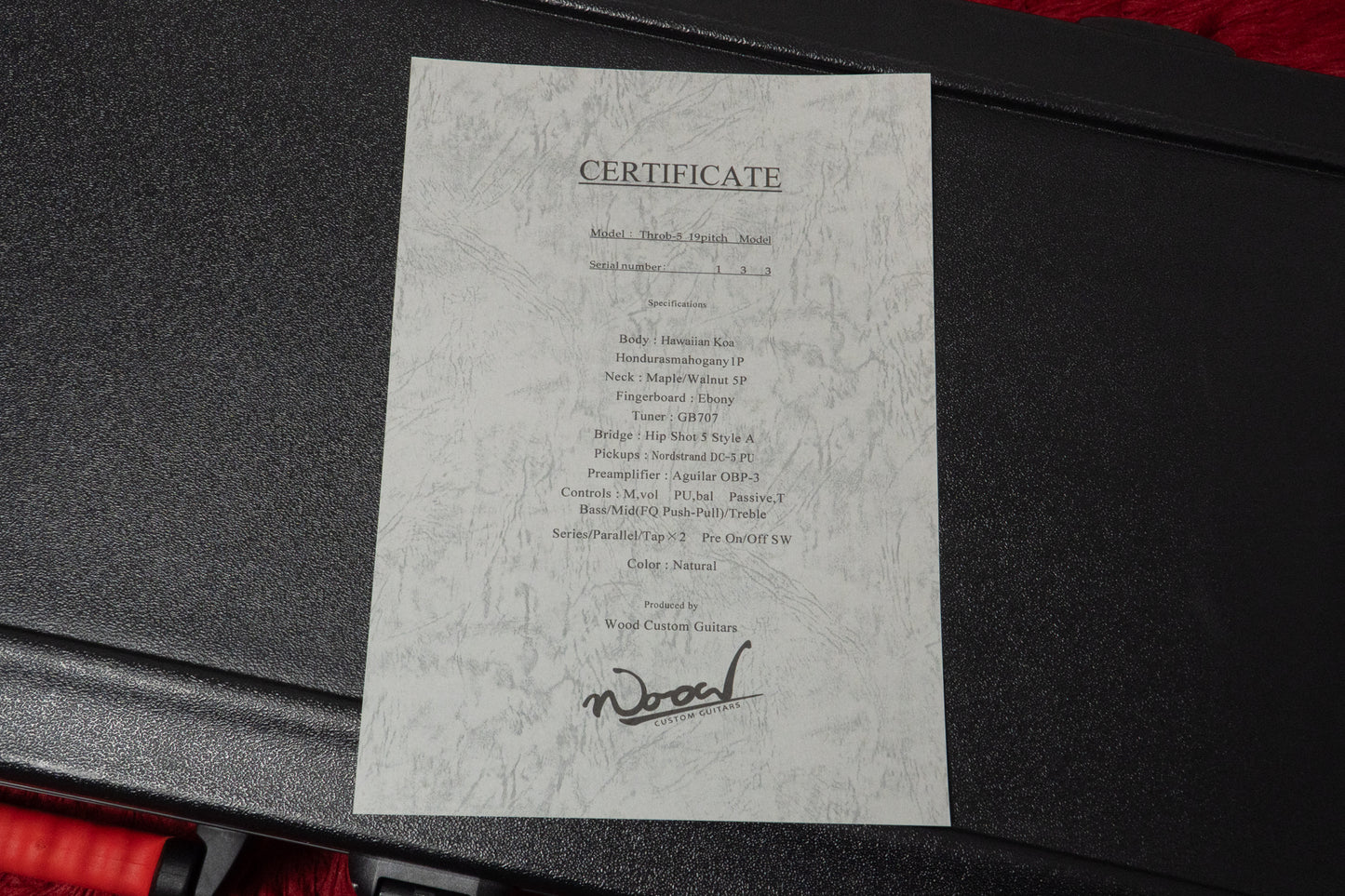 【used】Wood Custom Guitars / Throb-5 19pitch Model Natural 4.535kg #133【GIB Yokohama】