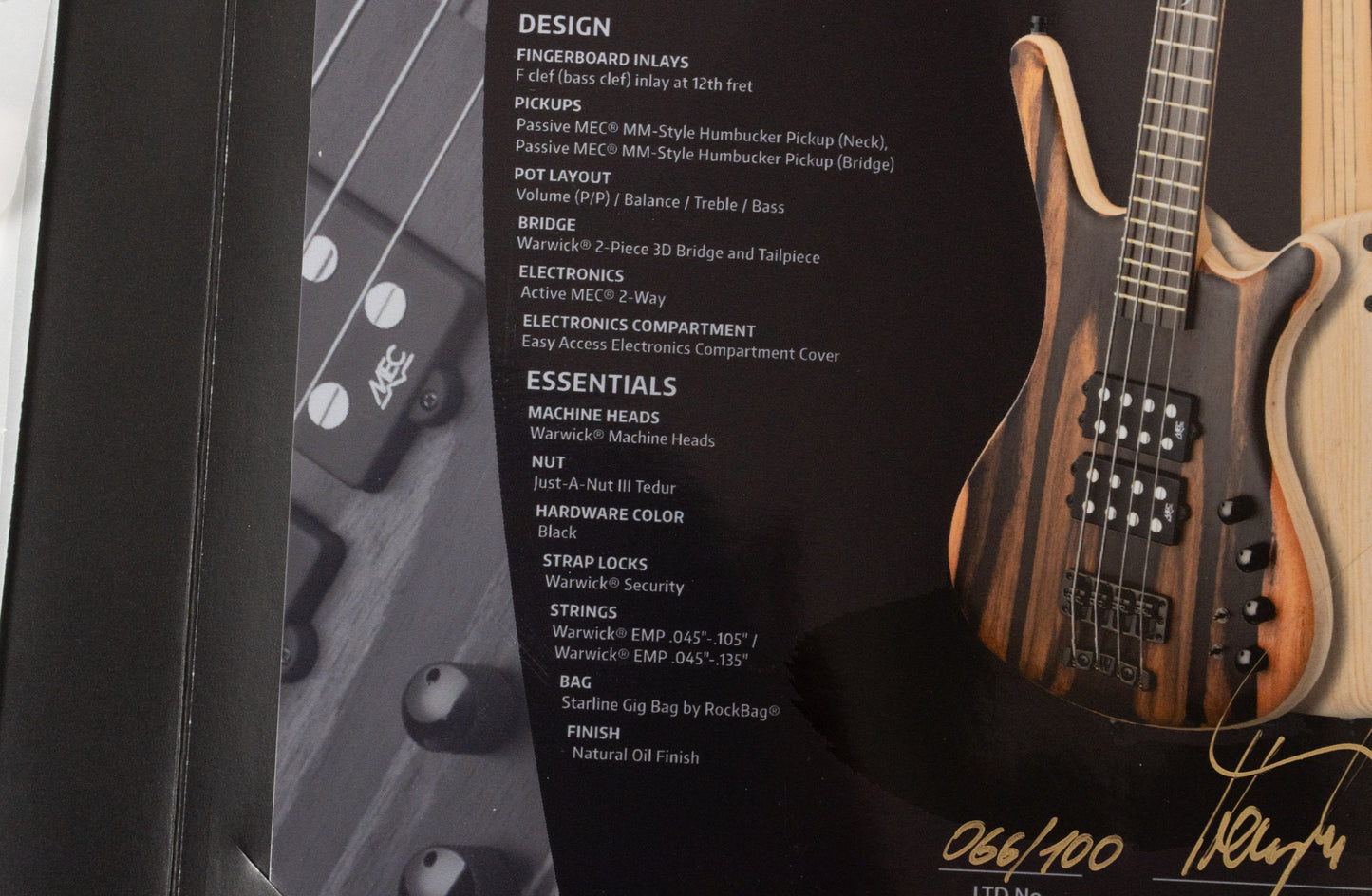 【used】Warwick / TB Corvette $$ BO LTD 2023 4st Natural Oil Finish 2023 3.750kg #GPS M 012650-23【GIB Yokohama】