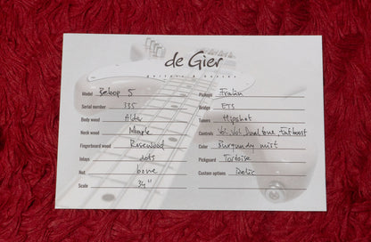 【used】De Gier / Bebop 5 Burgundy Mist Aged 2024 4.255kg #335【Consignment】【GIB Yokohama】