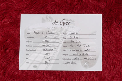 【new】De Gier / Bebop 5 Classic Turquoise Mist Aged #417 3.995kg【GIB Yokohama】