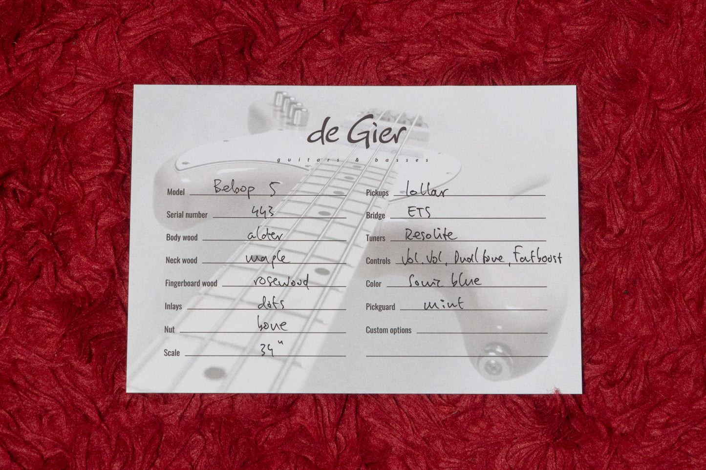 【new】De Gier / Bebop 5 Sonic Blue 4.295kg #443【GIB Yokohama】