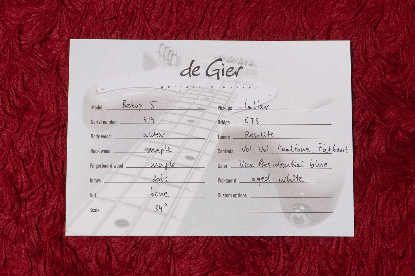【new】De Gier / Bebop 5 Vice Presidential Blue 4.225kg #414【GIB Yokohama】