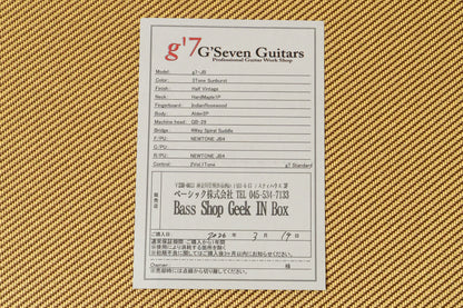 【used】g7 Special / g7-JB/R 3TS HV with EVERTONE PICKUP 4.150kg【GIB Yokohama】