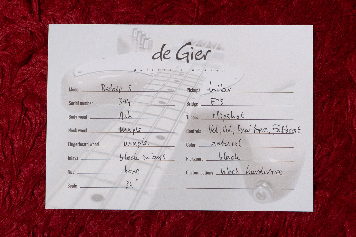 【new】De Gier / Bebop 5 Ash Natural 4.220kg #394【GIB Yokohama】