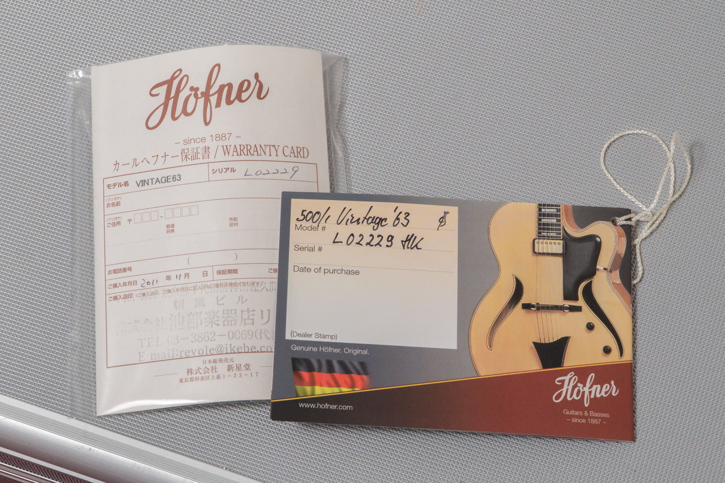 【used】Hofner / 500/1 Vintage 63 2.210kg #L02229HV LH【Consignment】【GIB Yokohama】