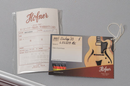 【used】Hofner / 500/1 Vintage 63 2.210kg #L02229HV LH【Consignment】【GIB Yokohama】