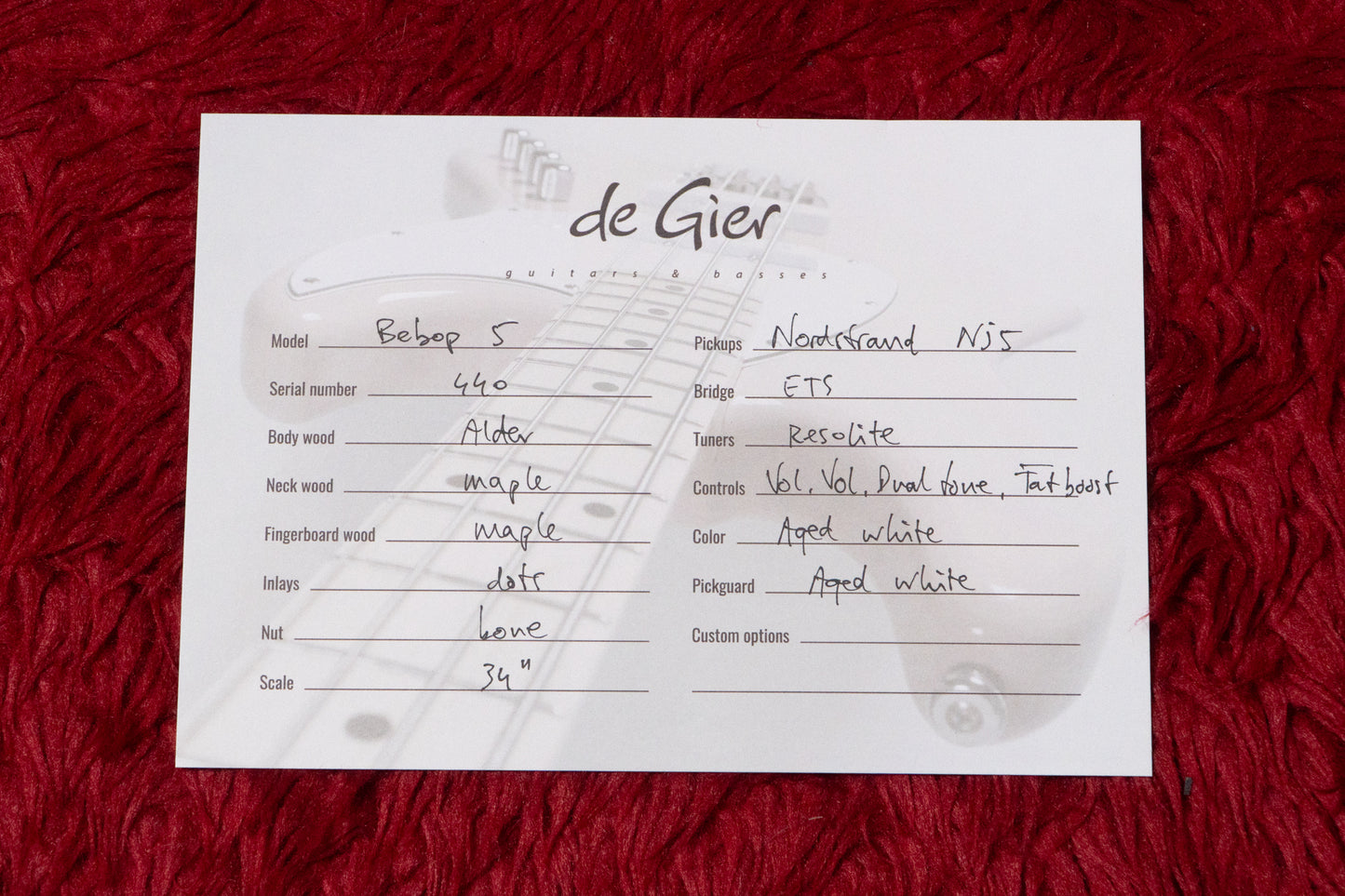 【new】De Gier / Bebop 5 Aged White 4.250kg #440【GIB Yokohama】