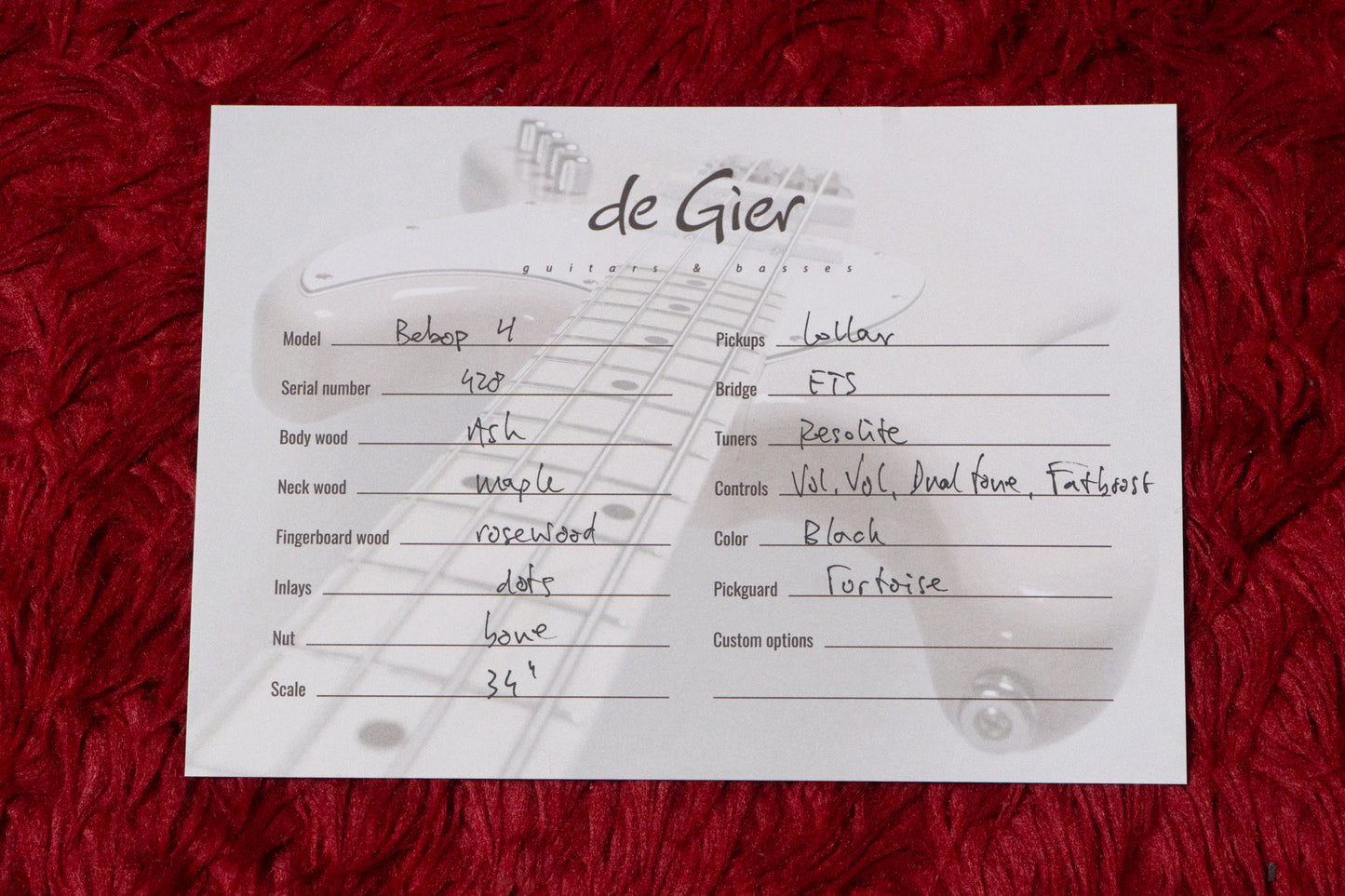 【new】De Gier / Bebop 4 Black 3.835kg #428【GIB Yokohama】