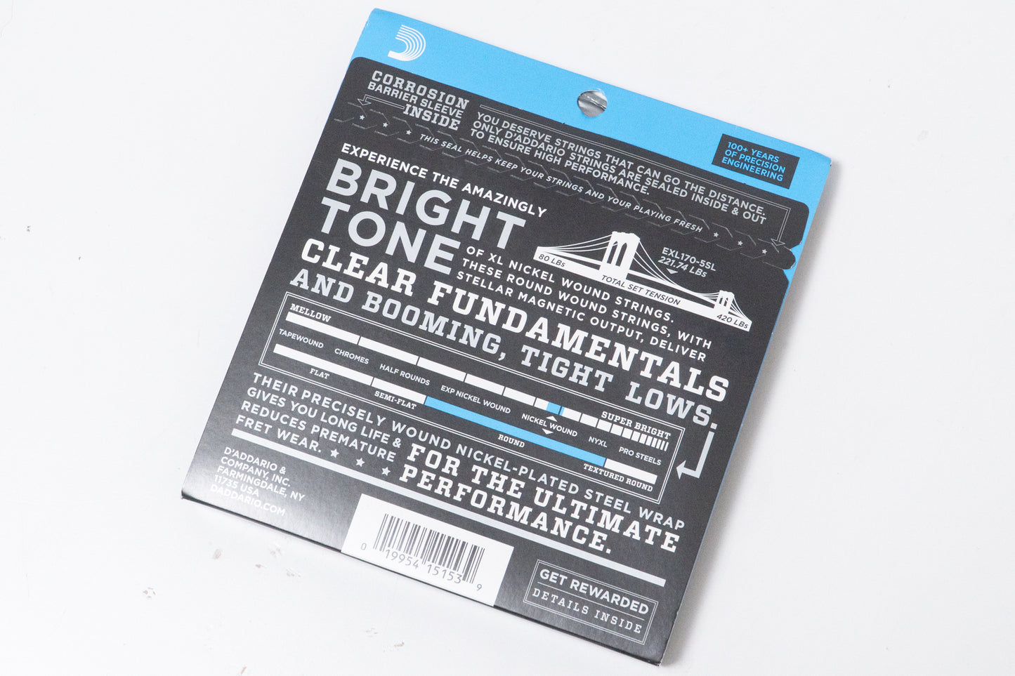 【new】D'Addario / EXL170-5SL Nickel Wound 5-String Bass Light 45-130 Super Long(35") 【GIB Yokohama】