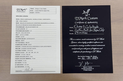【outlet】D'Mark Guitars / Omega 5 Special Reserve MASTER SERIES #23H0011 4.390kg【GIB Yokohama】
