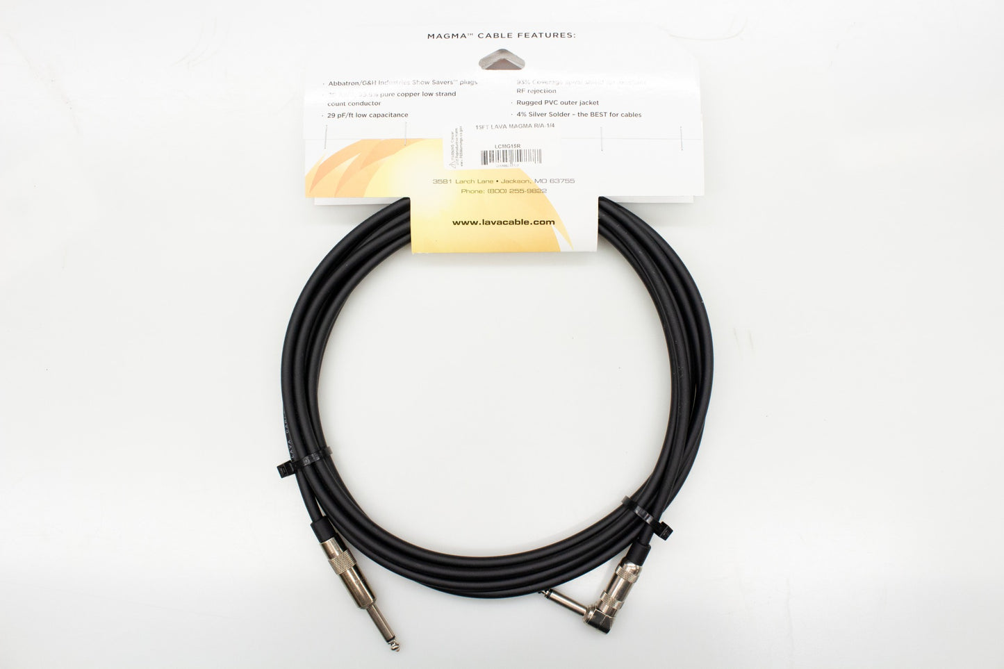 [new] LAVA CABLE / 15FT LAVA MAGMA R/A-1/4 [Yokohama]