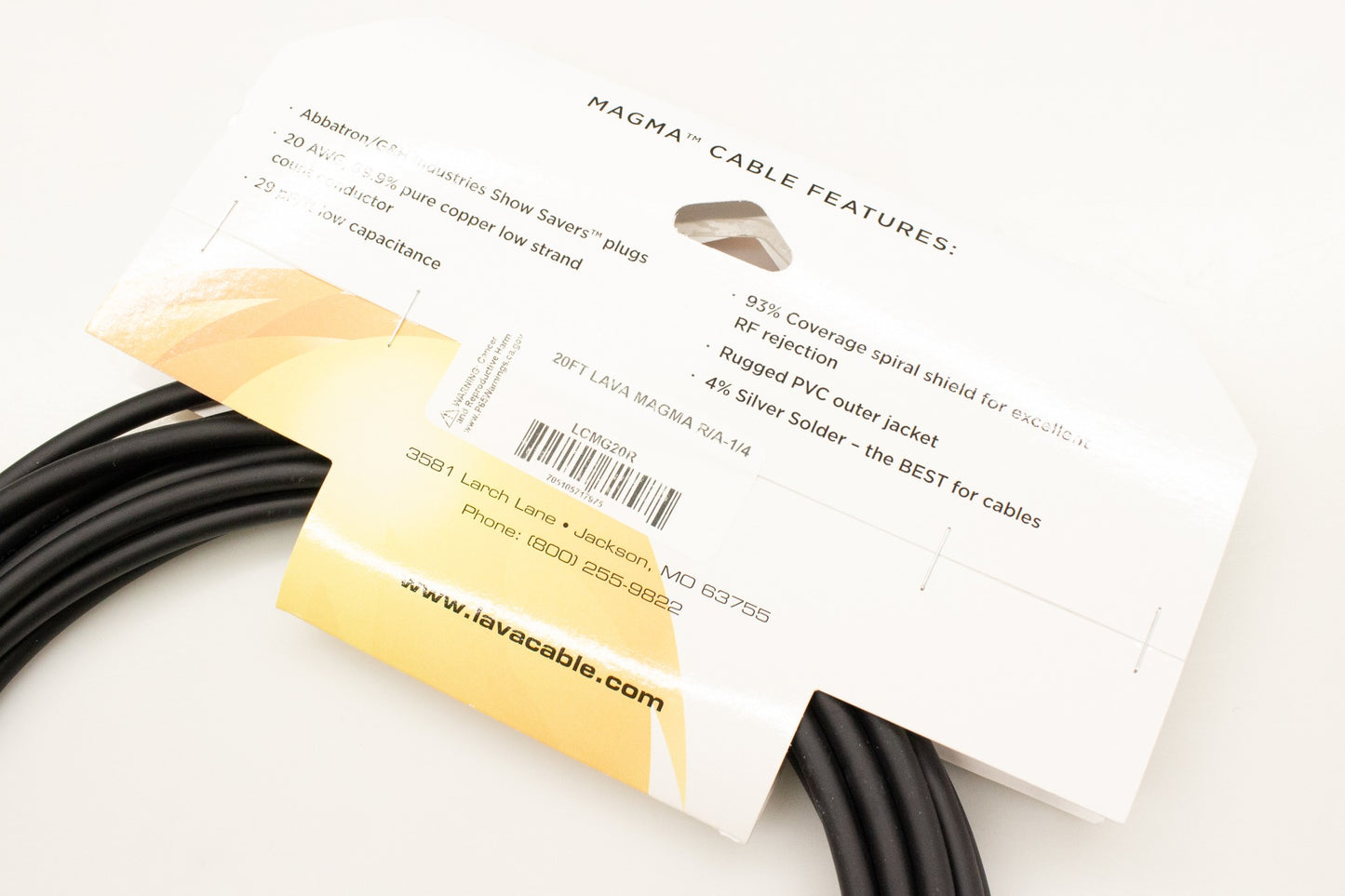 [new] LAVA CABLE / 20FT LAVA MAGMA R/A-1/4 [Yokohama]