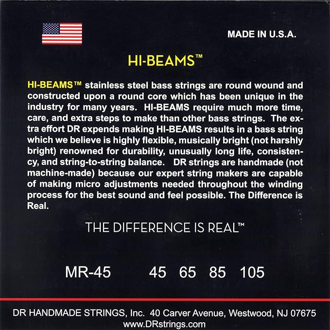 【new】DR STRINGS / HI BEAM Stainless for 4st Bass MR-45 MEDIUM (45-105) 【GIB Yokohama】
