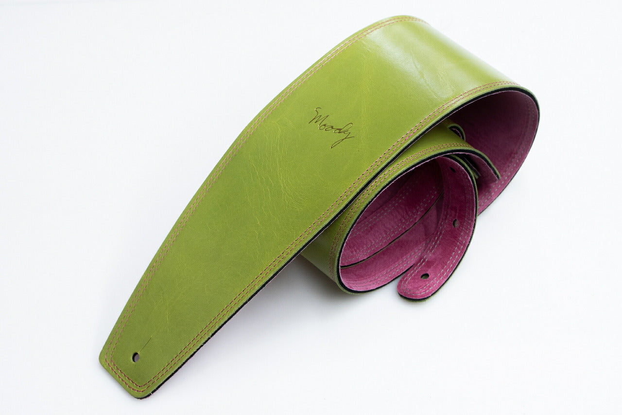 【new】Moody Straps / 4.0 Inch Kiwi/Pink Suede Standard Tail 【GIB Yokohama】