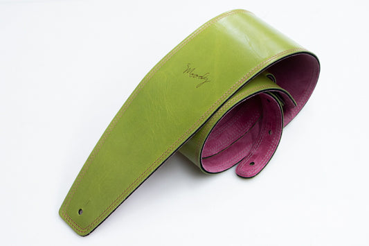 【new】Moody Straps / 4.0 Inch Kiwi/Pink Suede Standard Tail 【GIB Yokohama】