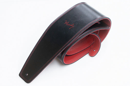 【new】Moody Straps / 4.0 Inch Black/Red Leather Standard Tail 【GIB横浜】