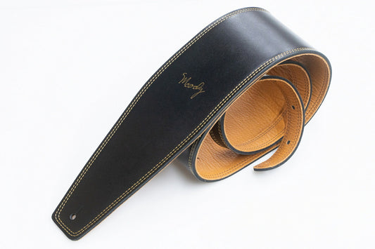 【new】Moody Straps / 4.0 Inch Black/Tobacco Leather Long Tail 【GIB Yokohama】